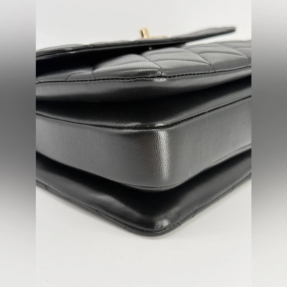 Chanel Trendy CC Small Black Lambskin Top Handle Shoulder Bag